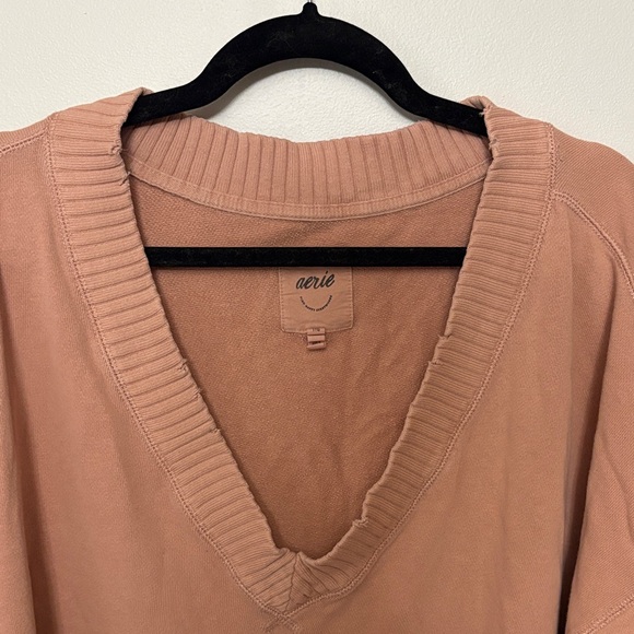 Aerie Peach V-Neck Sweatshirt - Picture 3 of 3